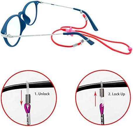 ACKLLR 12 peças Crianças de óculos de olhos, com suporte para orelhas de silicone de 12 pares, ganchos de retenção