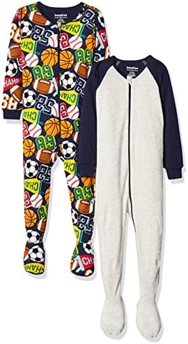 A casa infantil Baby e a criança de meninos esportes Snug Fit Cotton One Piece Pijamas 2-PACK