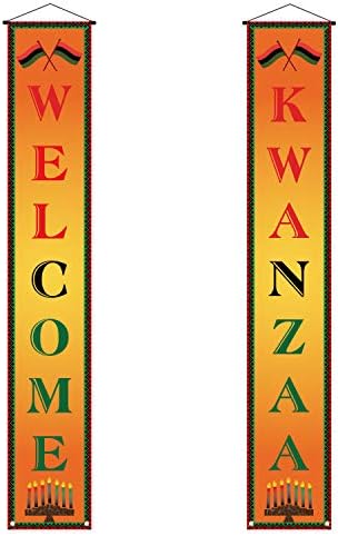 Decoração de Kwanzaa, Feliz Banner Kwanzaa, Kwanzaa Welcome Welcome Sign, African Heritage Holiday Party