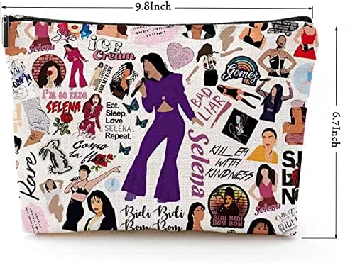 Song Makeup Bag Singer Selena Cosmetic Bag Song Gifts Merchandise for Singer Quintanilla Fãs Presente Cantor Inspirado