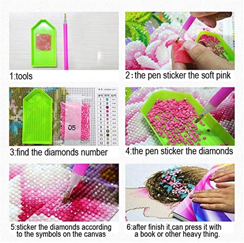 Grande pintura de diamante Flor de papoula por kits de números, DIY 5D Diamond Diamond Square Prain Frill Stitch
