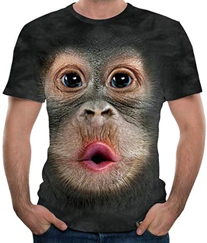 T-shirts de Monkey Funnkey Monkey de Beibeia Men, 2021 Summer Fall Crewneck Casual Loose Comfy Tee Tops