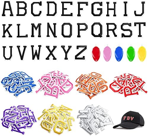 208pcs ferro em manchas de letras para roupas, Dilibra alfabeto costurar em manchas bordadas, letra A-Z