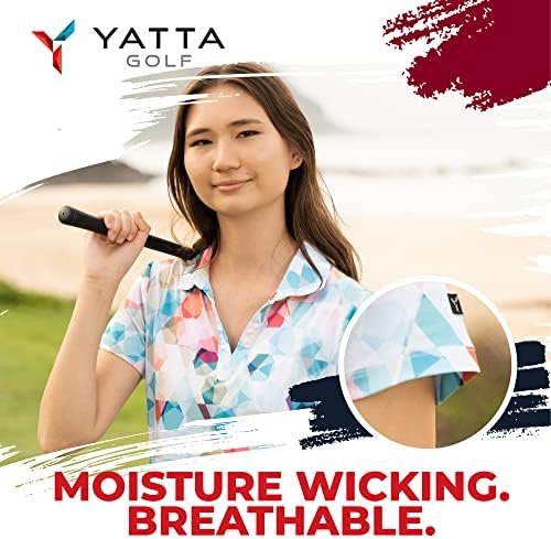 Yatta Golf Womens Standing Performance Desempenho Camisa de Polo de Golfe de Manga Curta