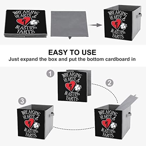 Breaking Hearts and Blasting Farts Cubos de armazenamento de tecido dobrável Caixa de armazenamento