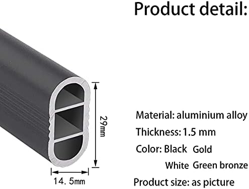 BTIBPSE Oval Hastes de armário pesado Alumínio de alumínio Roupos de aplicação de aplicação de aplicação de pendura