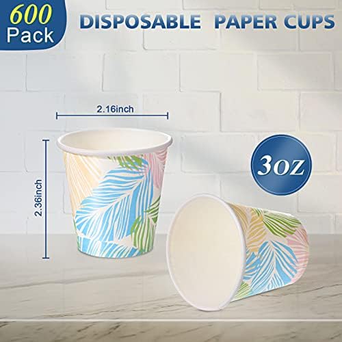 [Pacote de 600] xícaras de papel de 3 onças, xícaras de banheiro descartáveis, xícaras de enxaguatório bucal