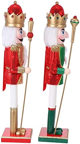 Decorações de Natal de Galpada 2pcs 60cm Quebra -nozes Artesanato de madeira de lantejoulas Decoração