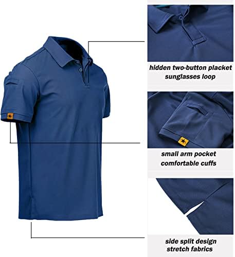 Camisa de pólo masculino seco rápido de manga curta esportiva de tênis casual camisa de golfe