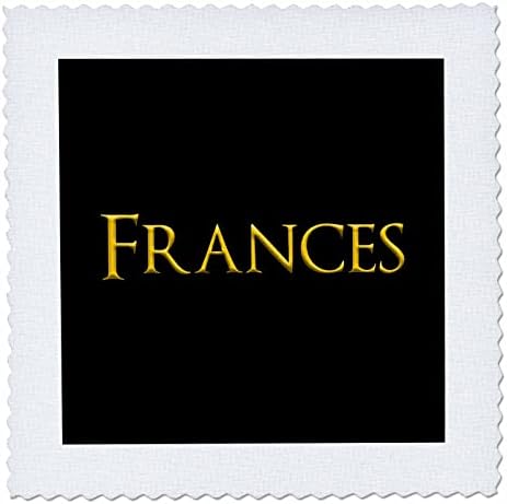 3drose Frances Classic Boy Baby Nome na América. Amarelo em preto. - Quilt quadrados