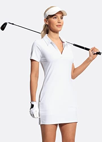 Vestido de pólo de golfe para mulheres com shorts e bolsos