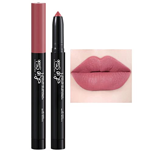 Lipstick caneta veludo fêmea pasta de caneta feminina rosa com lapolador de lápis Automatic Lip Liner Non 54