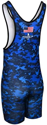 A Exxact Sports Sports Digital Camouflage Wrestling Singlet para MMA, Powerlifting Singlet Youth Wrestling Singlet