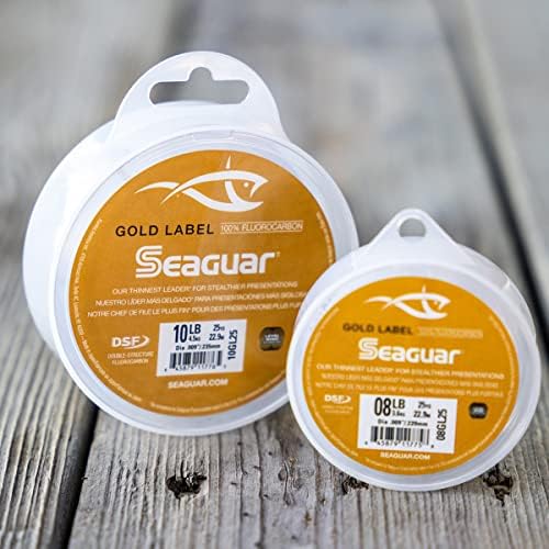 Seaguar Gold Label Linha de pesca de fluorocarbono, força de quebra de 50 lb, 50yds, clara -