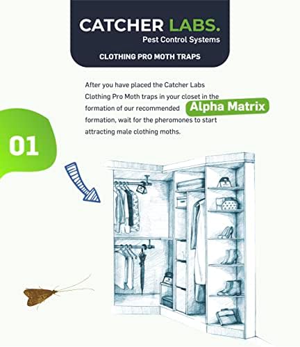 Catcher Labs Moth armps para roupas | Armadilhas de mariposa com feromônios | Killer de mariposa não tóxica de