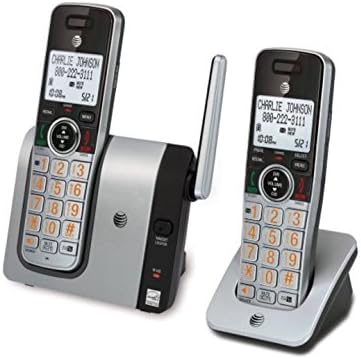 AT&T CL81214 DECT 6.0 Telefone sem fio expansível com identificação de chamadas e botões grandes, prata/preto