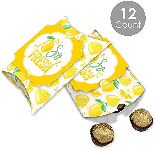 Big Dot of Happiness So Fresh - Lemon - Favor de caixas de presente - Citrus Lemonade Party Grandes Caixas