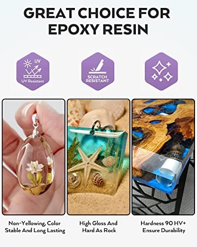 Kit de resina epóxi cristalina de 64 onças de 64 onças, resina epóxi para iniciantes de diy segura