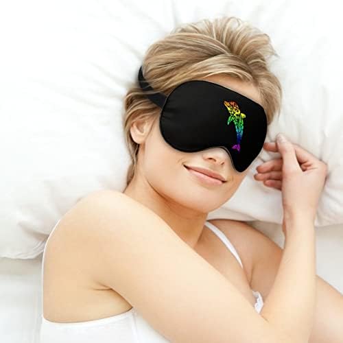 Máscara de olho de golfinho tribal com alça ajustável para homens e mulheres noite de viagem para dormir