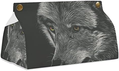 Lobo do lobo do lobo do tecido retangular Organizador de guardanapo para cômoda de bancada de bancada