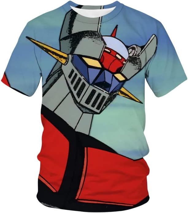 Camisa robô meninos de manga curta mazingerz camiseta meninos meninas tops gráficos camisetas roupas