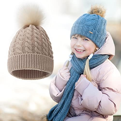 Kids Kids Faux Cap Boys Pom Hat forring Cotton Winter Hat Hat meninas