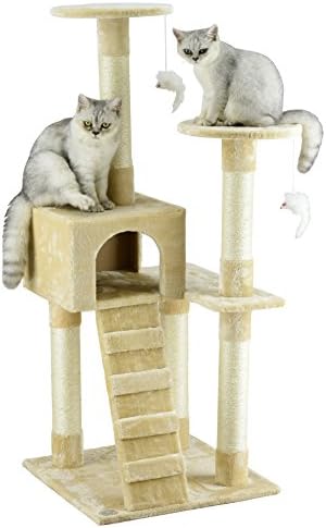 Go Pet Club 52 Compact Cat Tree Kitty Tower Kitten Condom House Furniture com brinquedos e escada para gatos internos,
