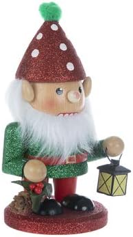 Glitter Blitter Dot Gnome Gnome Red e White Decoração de Mantel de Natal 8 polegadas H