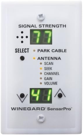 Winegard RFL-342 Sensar Pro White TV Signal Strength Meter, encontre programação digital local rápida