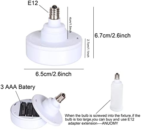 Lâmpada de bateria do Anuomy E12, parafuso em luzes de disco com lâmpadas de lâmpadas LED remotas