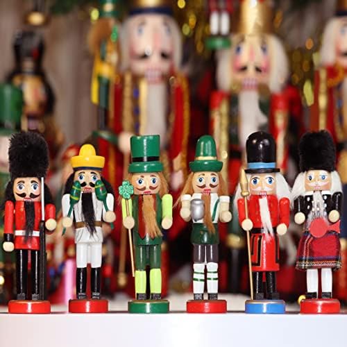 Jolik Christmas Nutcracker Ornaments, 5 Soldados de figuras de nozes de 5, decorações de natal