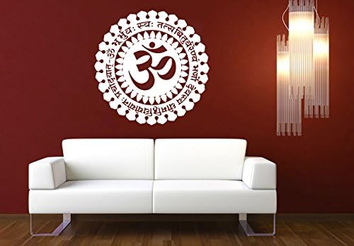 Decalque de parede decalques adesivos de vinil arte decoração de arte mandala sumbol ohm om mantra ornament indidan