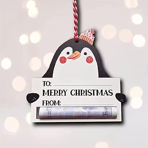Carteira de Natal pendurada em madeira Decoração de carteira de Natal Férias exclusivas de dinheiro