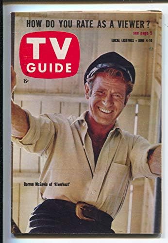 Guia de TV 6/4/1960-riverboat-Darren McGavin Cover-illinois-No-NO-News Stand Copy-vf-