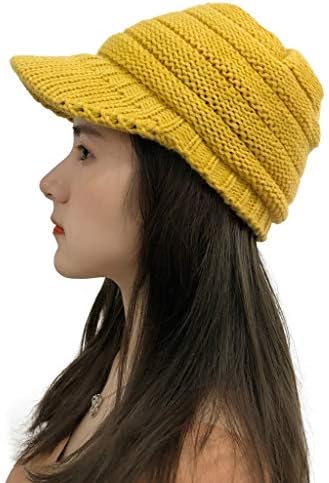 Costura de crochê de crochê pico chapéus femininos bonos malha malha