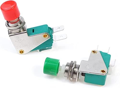 AGOUNOD MICRO SWITCHES 1PC DS-438 Momentary Red/Green Push Butter Atuator Micro Limit Switch 12mm