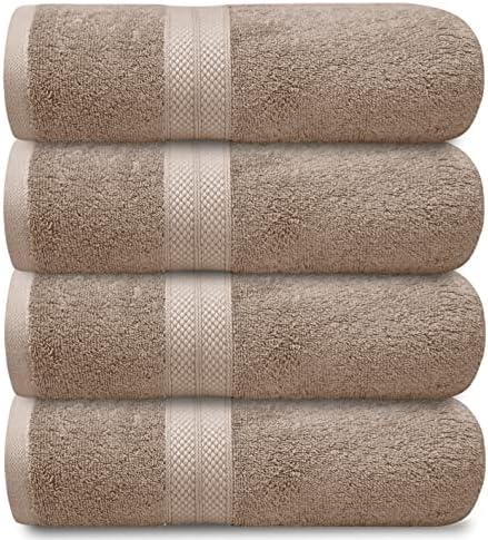 Toalhas Avalon Toalhas de banho bege tamanho 27x54 polegadas toalhas de algodão para banheiro, altamente