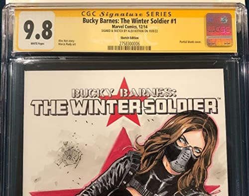Alex Kotkin Original Sketch Art CGC 9.8 SS Winter Soldier assinou o Capitão América Vingadores