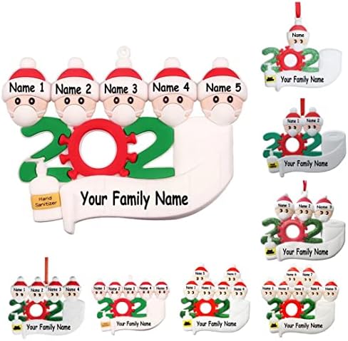 Família AMApark de 1,2,3,4,5,6,7 Nome personalizado Customizado 2022 Ornamentos de Natal Decorações de ornamentos