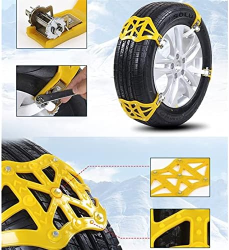 Correnturas de neve QQLong, cadeias de pneus de emergência anti -skid ajustáveis ​​para carros/SUV/picapes,