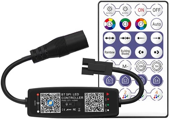 TOPXCDZ WS2812B Controlador Bluetooth Music App Control para pixel led tira luz SK6812 WS2811 WS2812