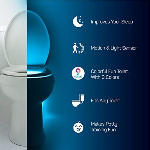 O gadget de tecnologia da luz da noite do banheiro original. Iluminação LED de sensor de movimento