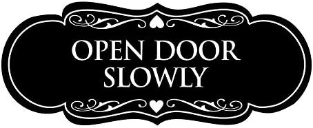 Sinais Bylita Designer Open Door Open Sign lentamente - Pequeno