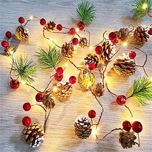 Ganfanren 2m 20 LED Concer Pine Cone LED Light Christmas Decorações para Ornamento de Árvore de Natal