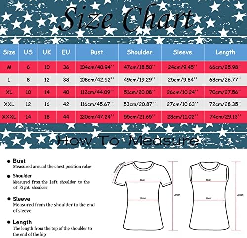 4 de julho camisas femininas camisa da bandeira americana de manga curta redonda pescoço EUA 4 de julho
