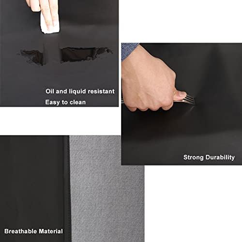 Avental de vinil à prova d'água preto de GNJCV - Avental de couro falso grande com avental Ultra