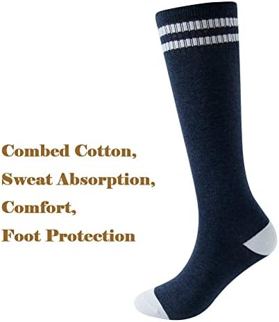 Socksdiary Knee High Socks for Kids, meias de futebol de algodão para meninos, meninas, crianças pequenas