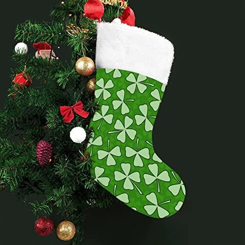 Dia de São Patricks com Clover personalizado com meia lareira de Natal da árvore de Natal Decorações penduradas