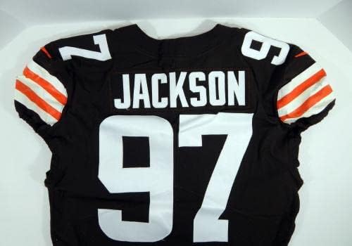 2021 Cleveland Browns Joe Jackson 97 Game usado Brown Jersey 44 DP23434 - Jerseys de jogo NFL não assinado