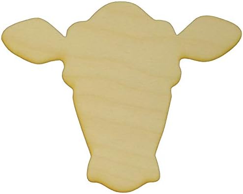 Corte de madeira inacabada da cabeça de vaca disponível em uma variedade de tamanhos e espessuras)